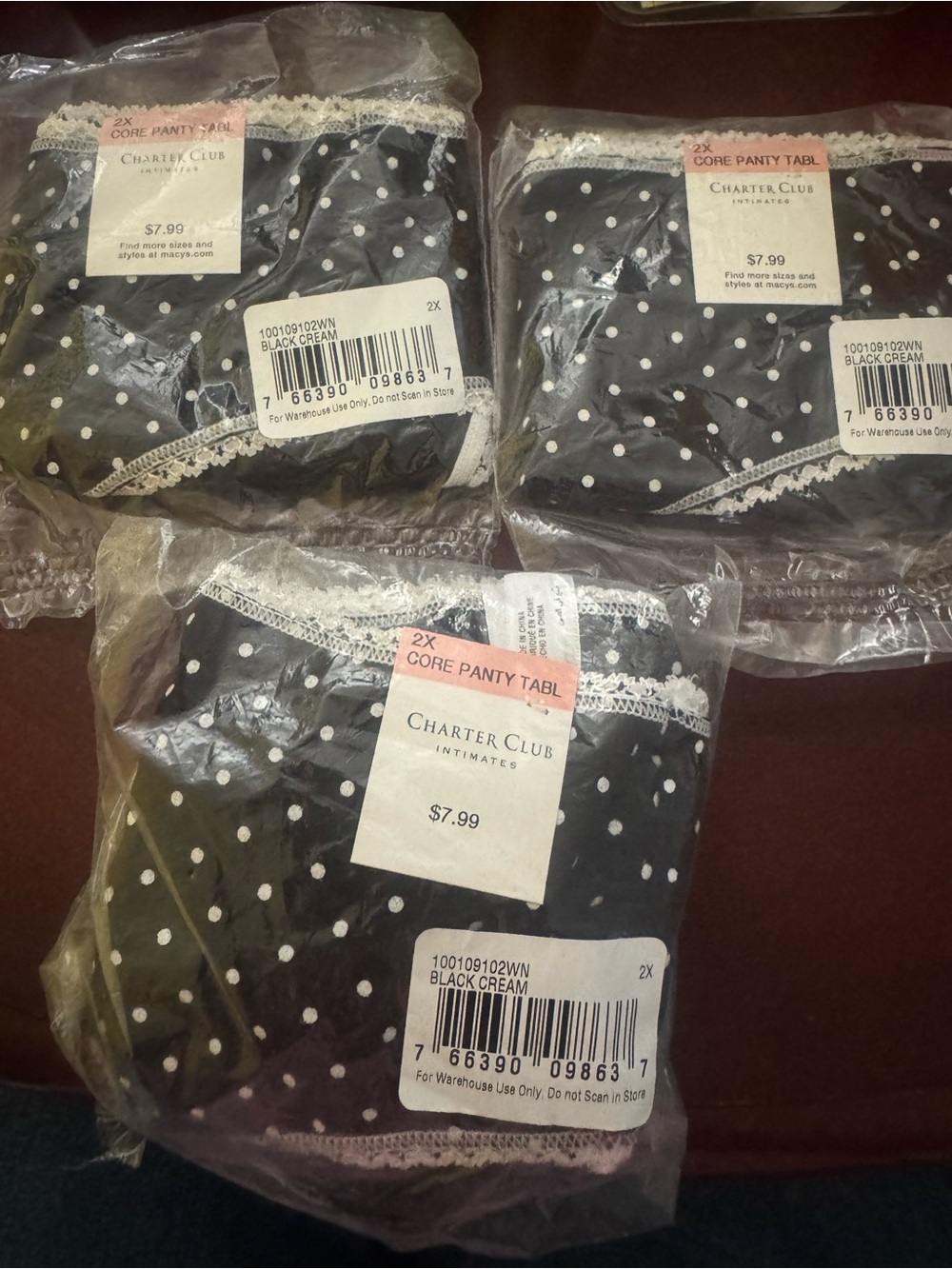 Charter Club Women’s Black & White Polka Dot Bottoms - 2X